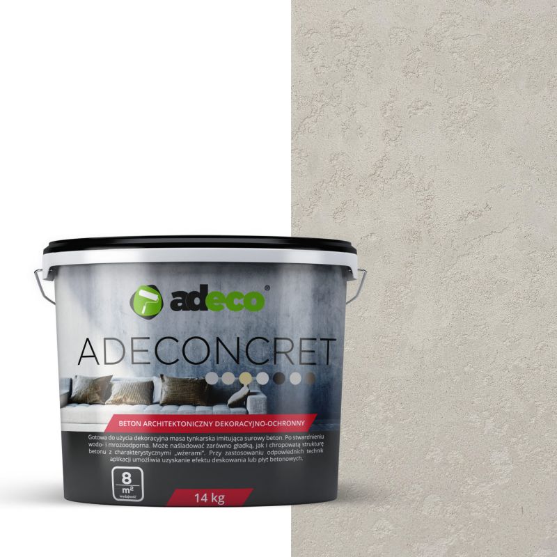 Beton architektoniczny Adeconcret 14 kg do max 8 m² kolor Creamy Latte jasny beż - 1 szt.