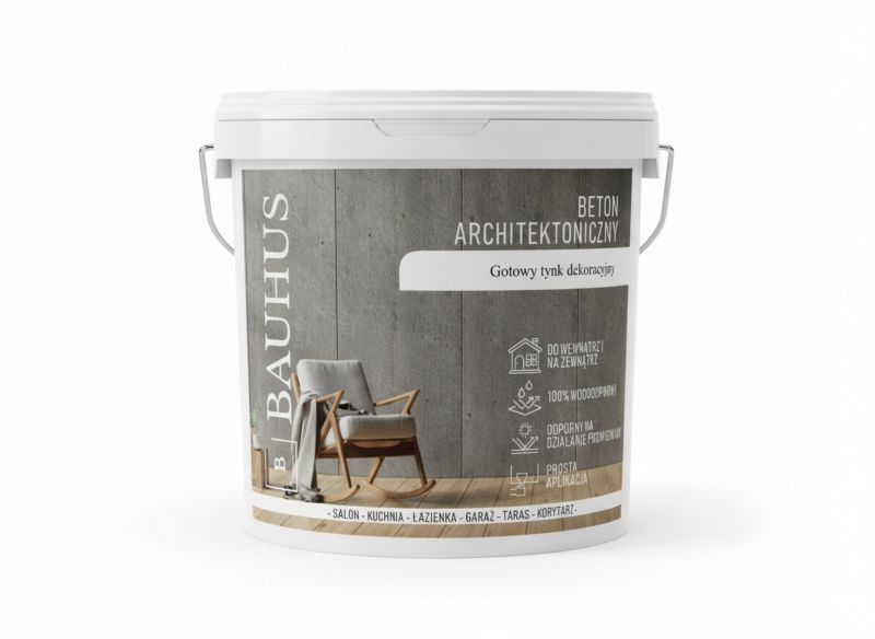 Beton architektoniczny Bauhus tynk dekoracyjny szary kamienny 8 kg