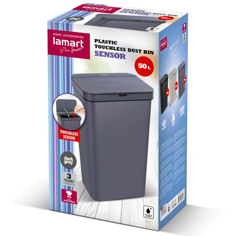 Bezdotykowy Kosz Automatyczny Lamart LT8108 Z Czujnikiem Śmietnik 50L USb 1szt