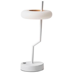 Bezprzewodowa lampa stołowa Alviela LED Metal Biały 1 szt.