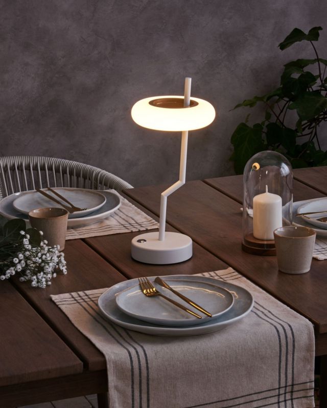 Bezprzewodowa lampa stołowa Alviela LED Metal Biały 1 szt.