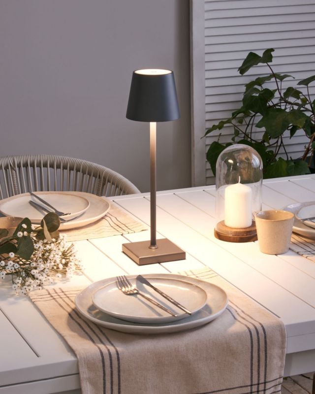 Bezprzewodowa lampa stołowa Baceiro LED Metal Ciemnoszary 1 szt.
