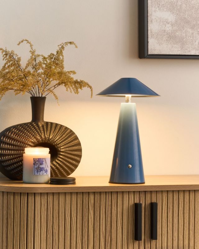 Bezprzewodowa lampa stołowa LED Apayao Ze ściemniaczem Metal Niebieski 1szt.