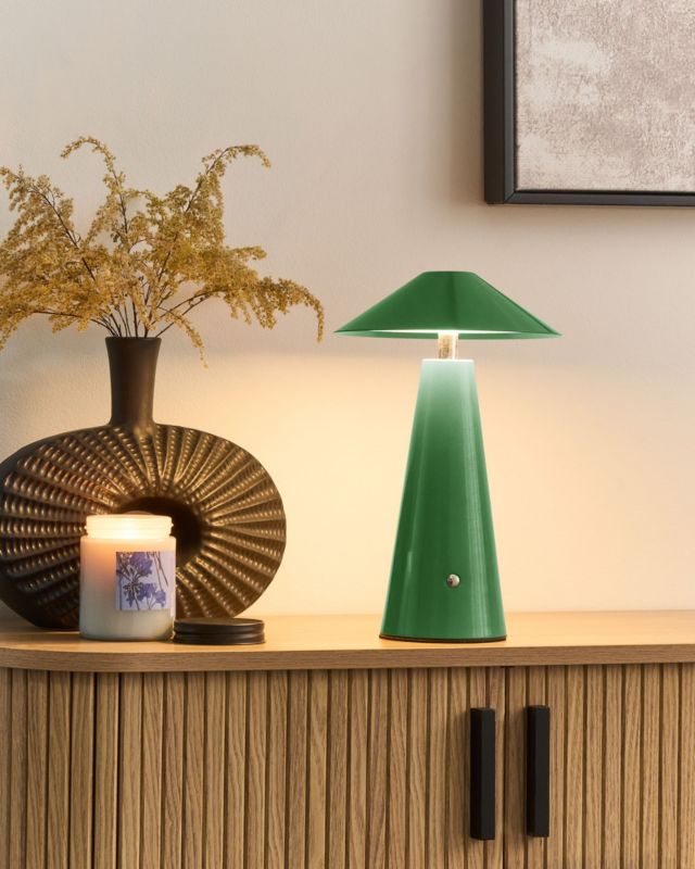 Bezprzewodowa lampa stołowa LED Apayao Ze ściemniaczem Metal Zielony 1szt.
