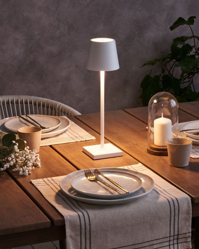 Bezprzewodowa lampa stołowa LED Baceiro Ze ściemniaczem Metal Biały 1 szt.
