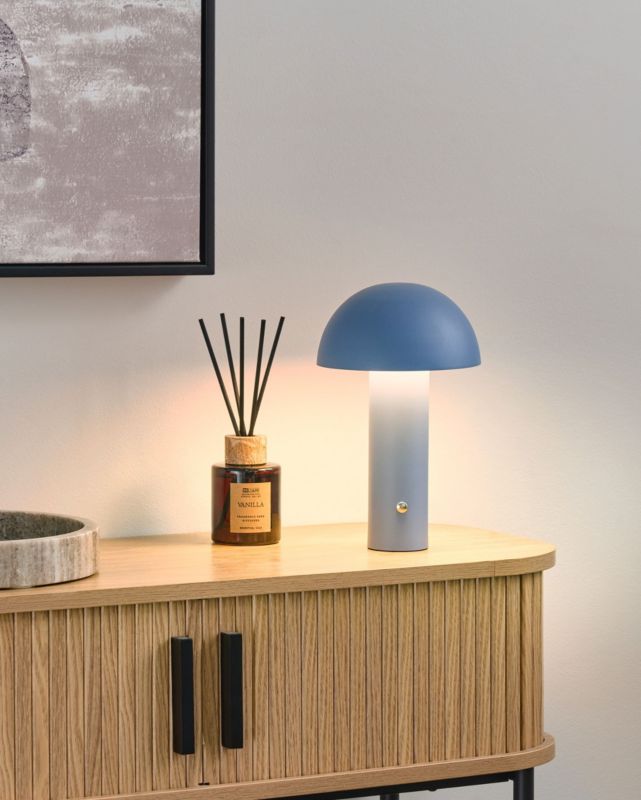 Bezprzewodowa lampa stołowa LED Bojo Ze ściemniaczem Metal Niebieski 1 szt.
