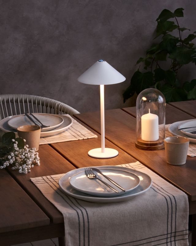 Bezprzewodowa lampa stołowa LED Francoli Ze ściemniaczem Metal Biały 1 szt.