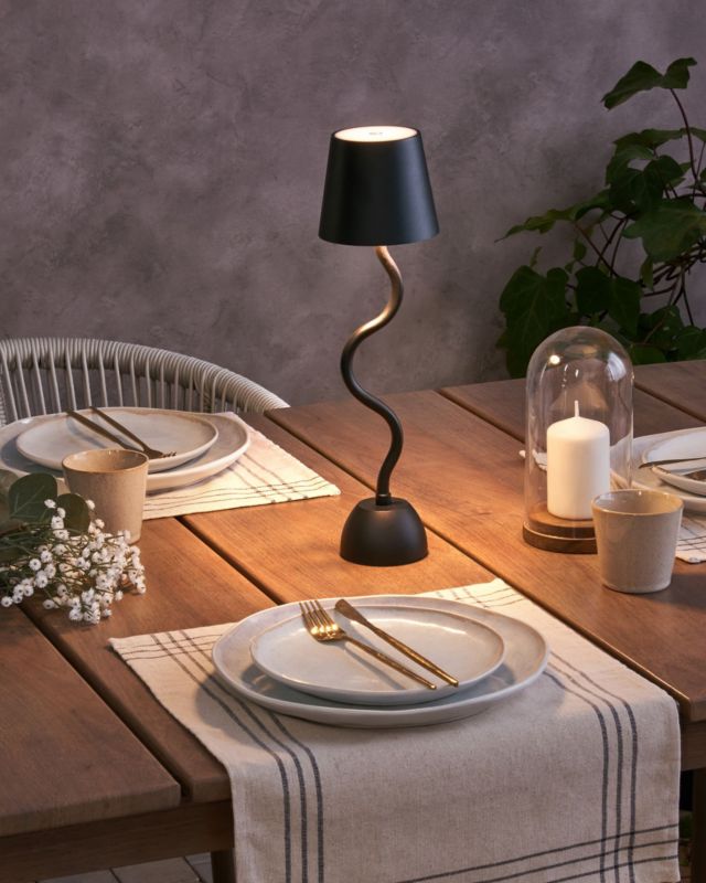 Bezprzewodowa lampa stołowa LED Vouga Ze ściemniaczem Metal Czarny 1 szt.