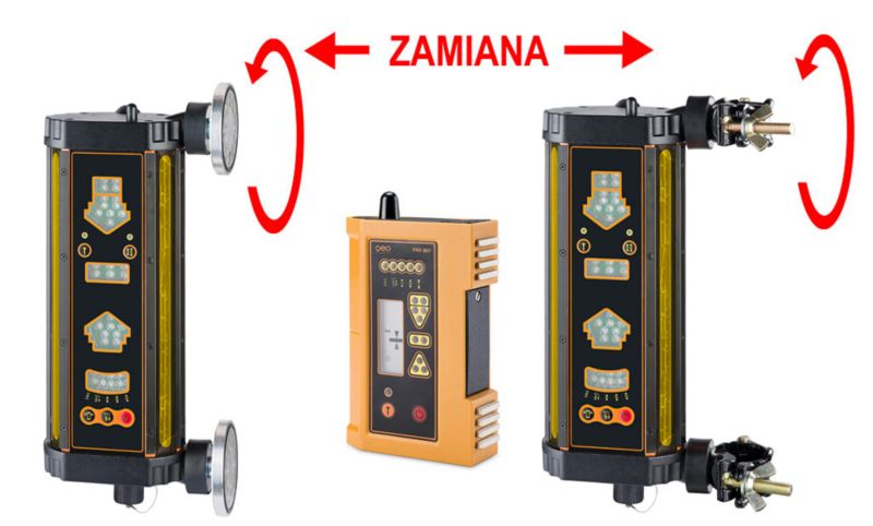 Bezprzewodowy detektor FMR 800-M/C geo-Fennel do laserów czerwonych i zielonych zestaw z powtarzaczem do spychacza i koparki 1 kpl