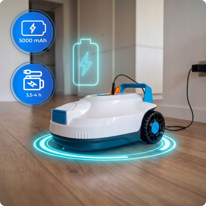 Bezprzewodowy robot do czyszczenia basenu ROBOWAY automatyczny odkurzacz 60 m² IP68 2h pracy 1szt.