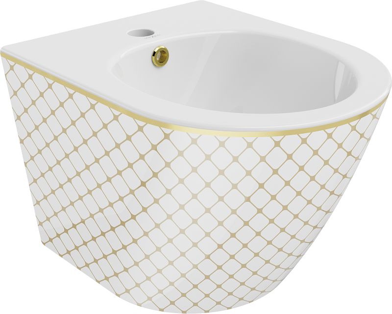 Bidet wiszący Mexen Lena biały/złoty 48 cm 1 szt.