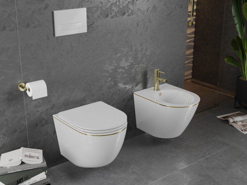 Bidet wiszący Mexen Lena biały/złoty 48 cm  35224805 1 szt.