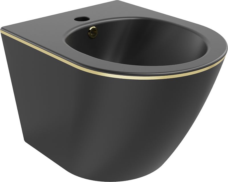 bidet wiszący Mexen Lena czarny/złoty 48 cm 1 szt.