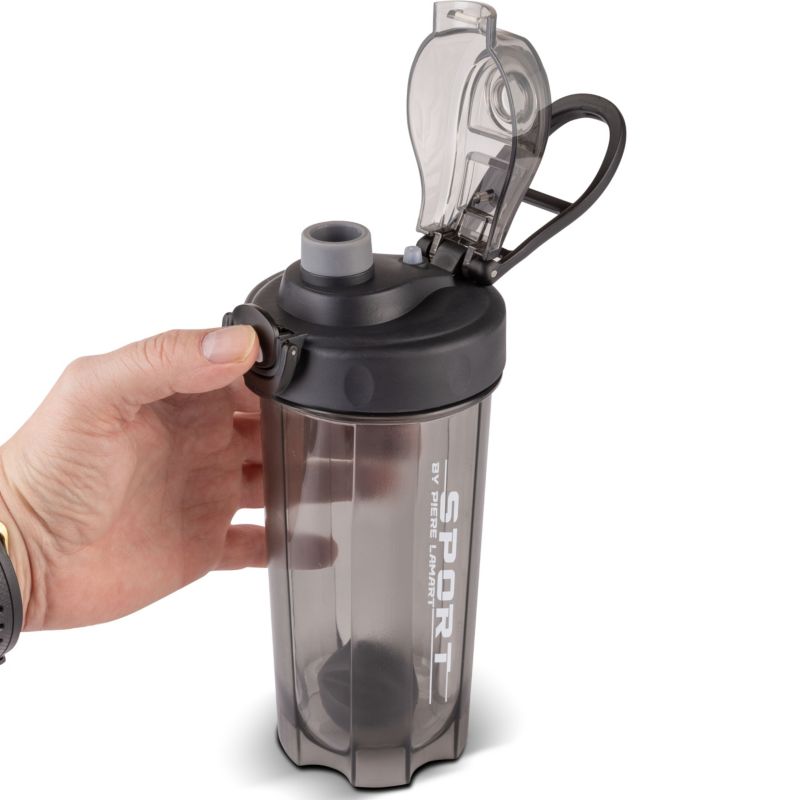 Bidon Butelka Sportowa Lamart LT4071 Shaker 600 ml Z Kulką Do Mieszania Tritan Czarna 1szt