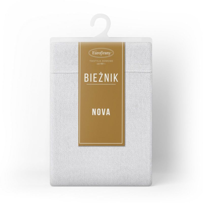 Bieżnik STELLA 2 Eurofirany 40 x 140 cm biały o strukturze płótna z podwójną listwą 1 szt.