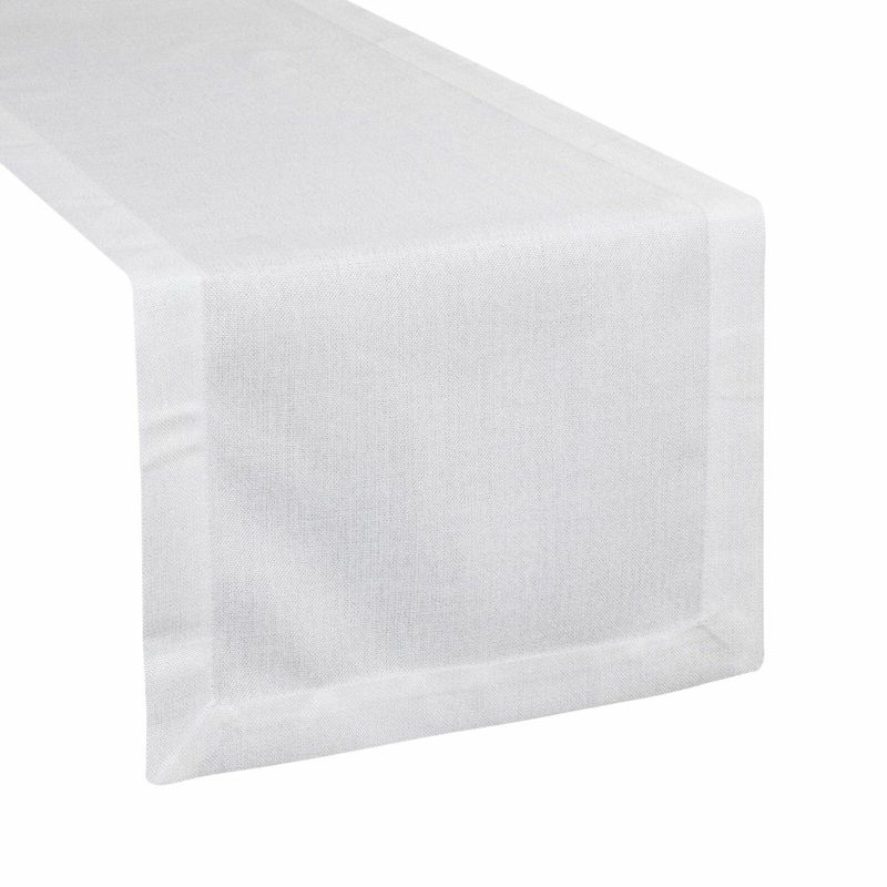 Bieżnik STELLA 2 Eurofirany 40 x 180 cm biały z tkaniny przypominającej płótno z podwójną listwą 1 szt.