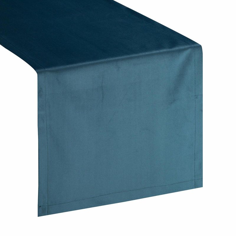 Bieżnik VELVET Eurofirany 40 x 140 cm granatowy welwetowy z ozdobną listwą 1 szt.