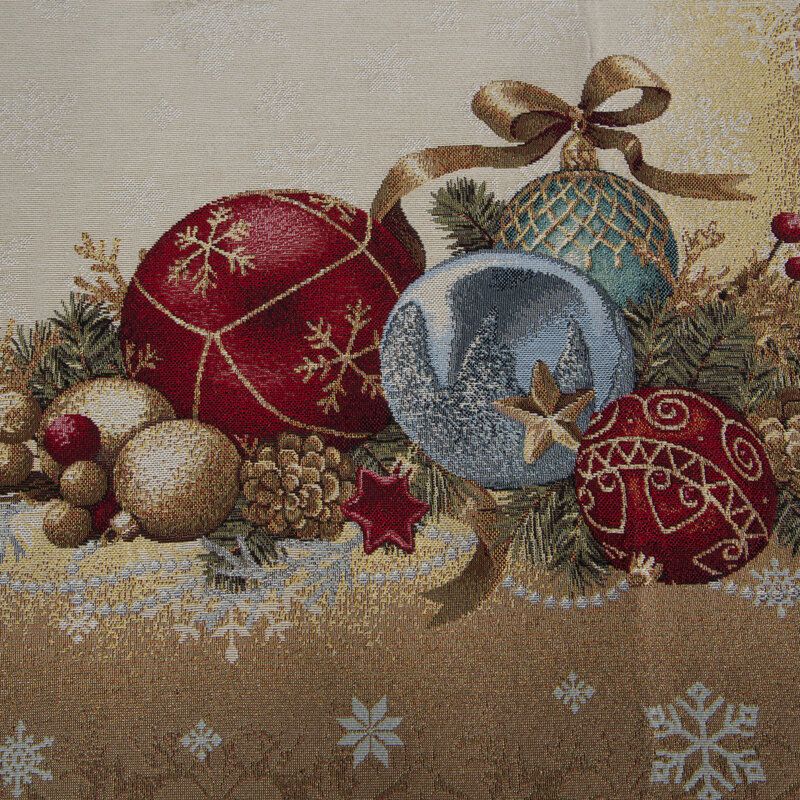 Bieżnik świąteczny Eurofirany 45 x 140 cm złoty biały 1 szt.