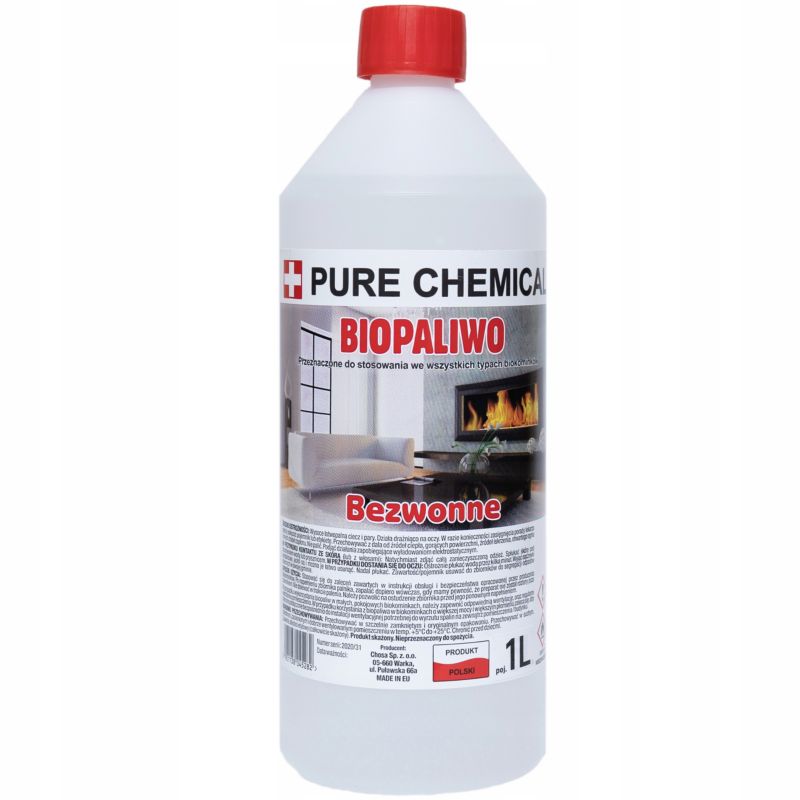 Bioetanol biopaliwo do biokominka Pure Chemical atest bezpieczny 1l 1 szt.