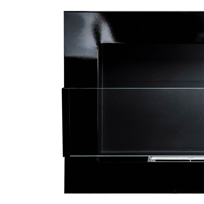 Biokominek wiszący z szybą 1200 x 400 mm czarny połysk