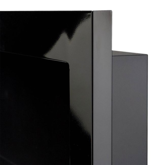 Biokominek wiszący z szybą 1200 x 400 mm czarny połysk