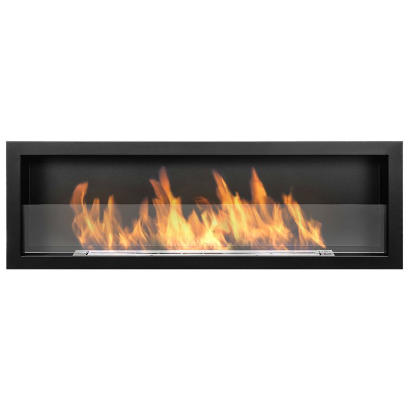 Biokominek Yannkes S-Line 3D wiszący 120 cm czarny, z szybą 1szt.