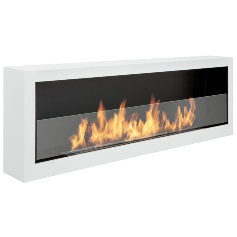 Biokominek Yannkes S-Line BOX wiszący 120 cm biały, z szybą 1szt.