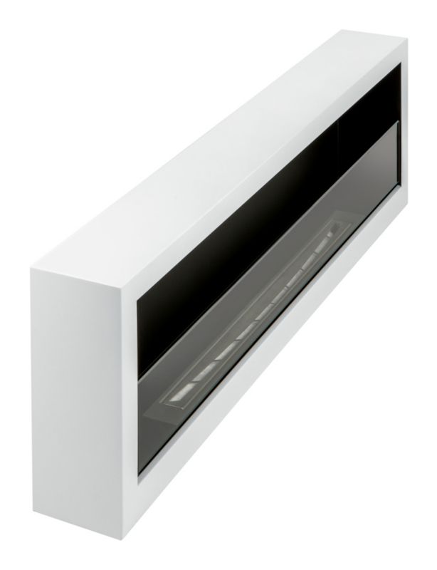 Biokominek Yannkes S-Line BOX wiszący 120 cm biały, z szybą 1szt.