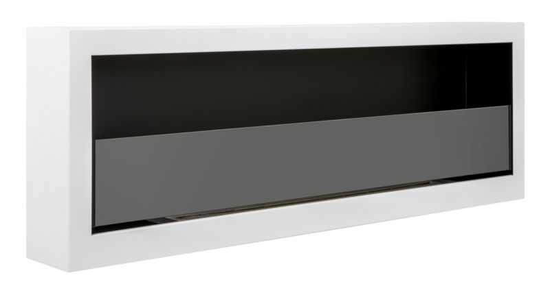 Biokominek Yannkes S-Line BOX wiszący 120 cm biały, z szybą 1szt.