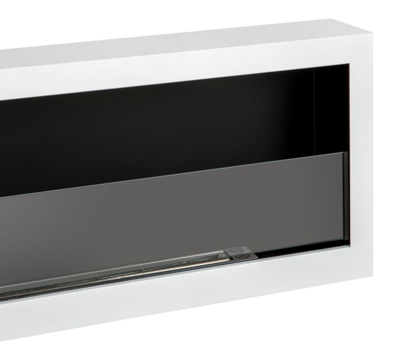 Biokominek Yannkes S-Line BOX wiszący 120 cm biały, z szybą 1szt.