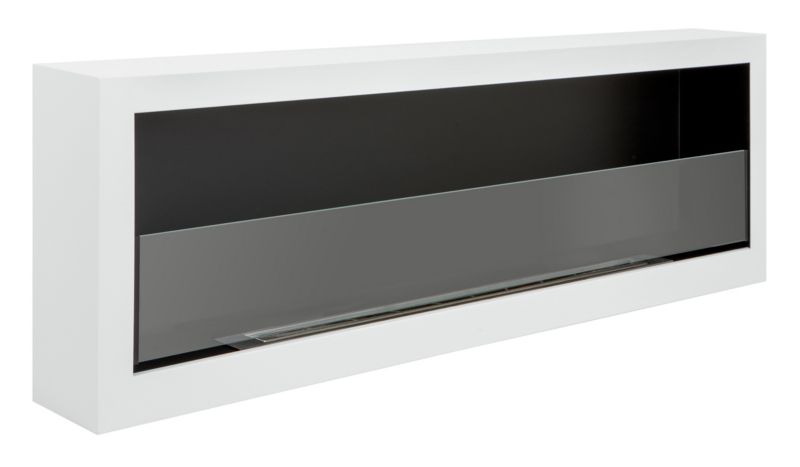 Biokominek Yannkes S-Line BOX wiszący 120 cm biały, z szybą 1szt.