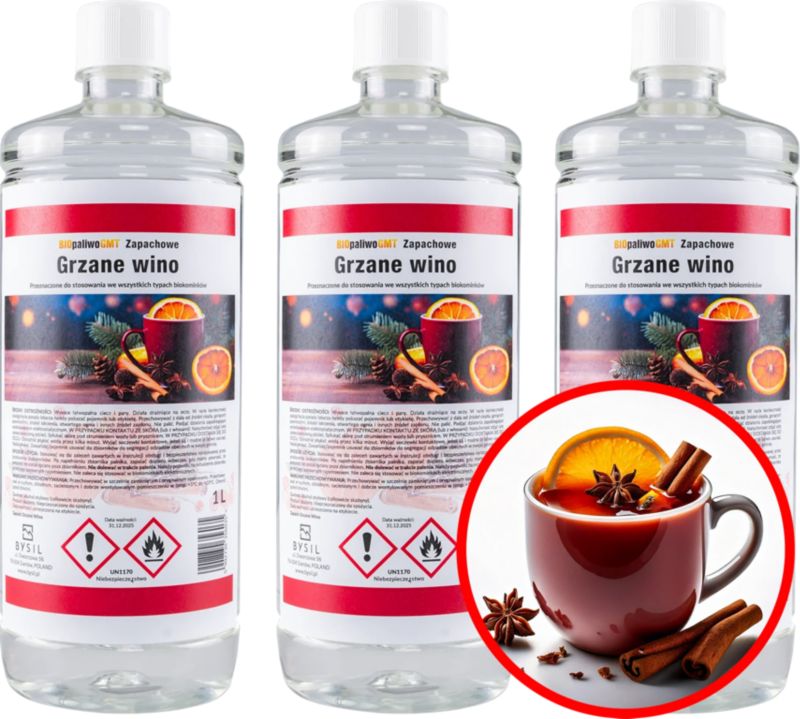 BiokominkiGMT Biopaliwo zestaw GRZANE WINO 3szt.