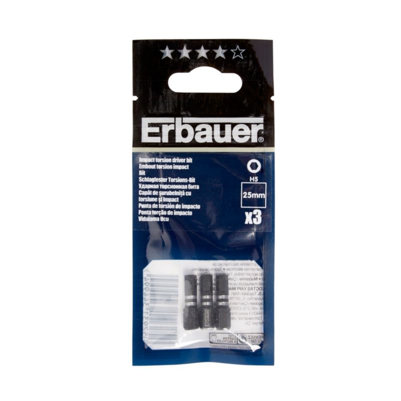 Bity udarowe Erbauer 25 mm H5 3 szt.
