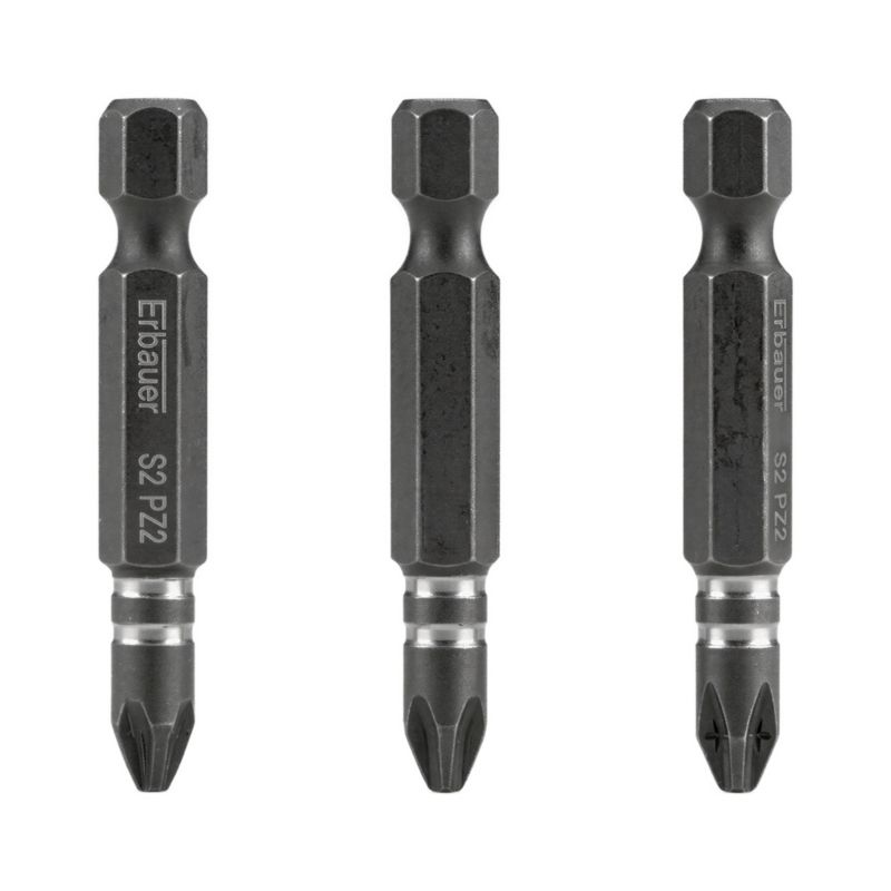 Bity udarowe Erbauer 50 mm PZ2 3 szt.