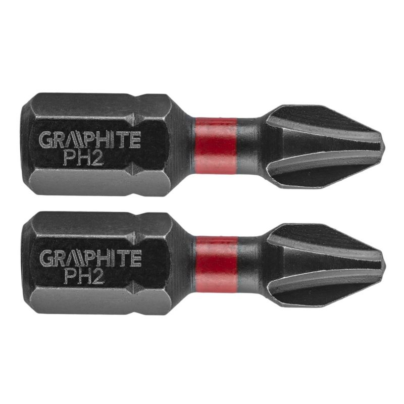 Bity udarowe GRAPHITE typ PH2 x 25 mm, 2 szt. 1 kpl.