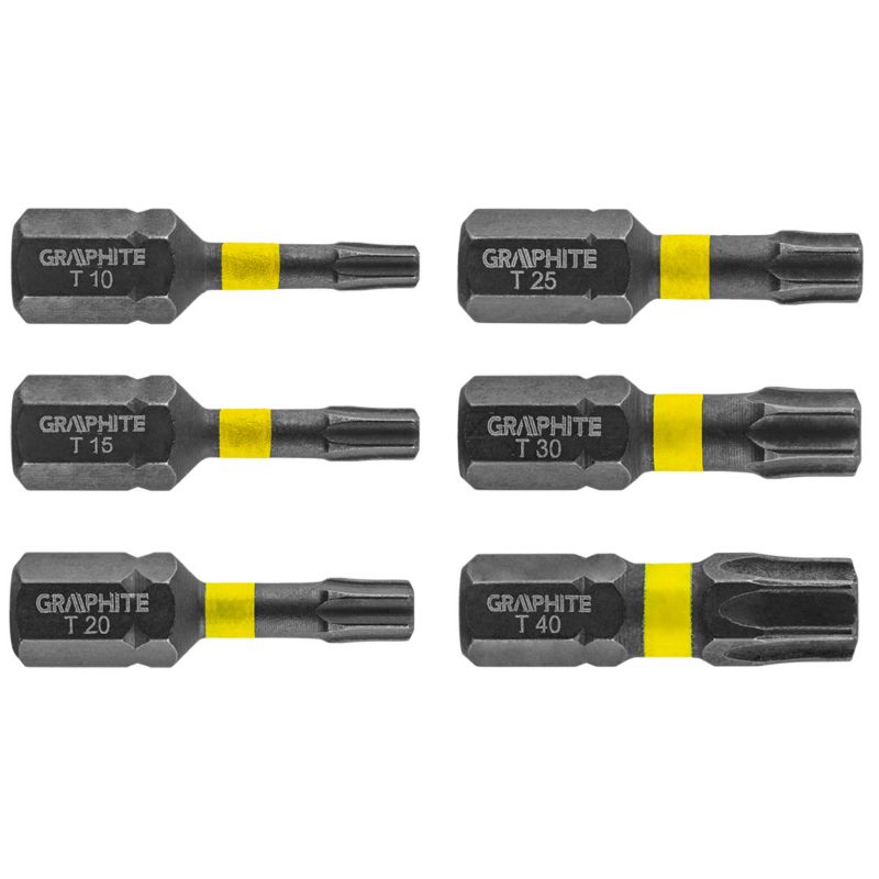 Bity udarowe GRAPHITE typ TX10/15/20/25/30/40 1 kpl.