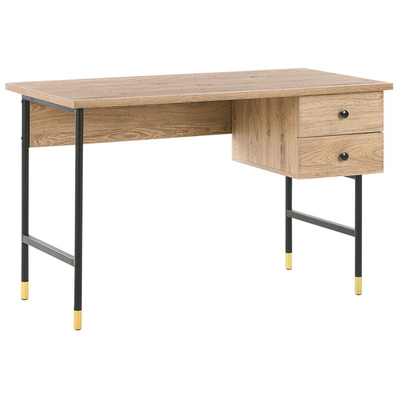 Biurko Abilen 120 cm 60 cm z szufladami Jasnobrązowy 1 szt.