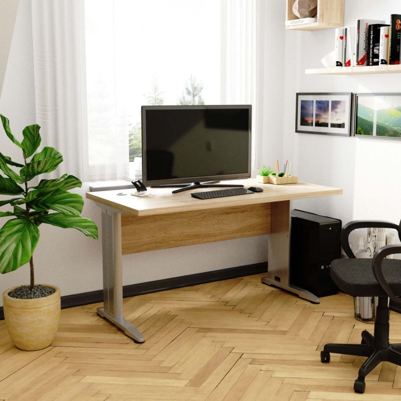 Akordový psací stůl BM135 Dub Sonoma 135 cm barva Dub Sonoma matný 135x60x76 cm 1 ks.