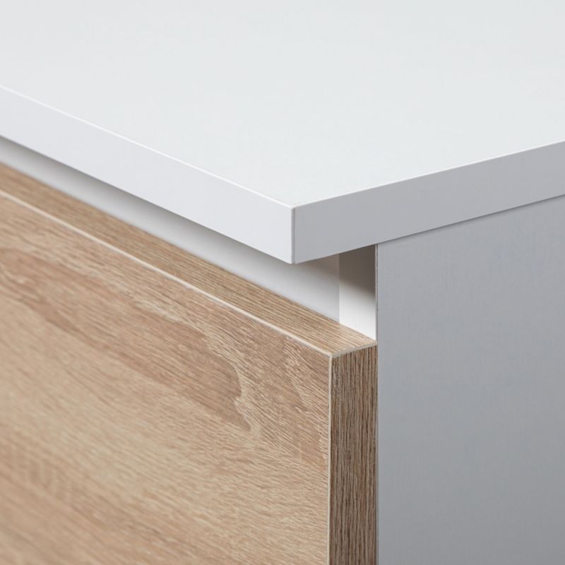 Biurko Akord CLP Białe 135 cm 3 szuflady kolor Dąb Sonoma mat 2 półki 135x60x77 cm 1 szt.