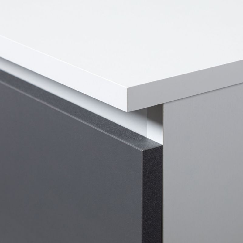 Biurko Akord CLP Białe 135 cm 3 szuflady kolor Grafit Szary mat 2 półki 135x60x77 cm 1 szt.