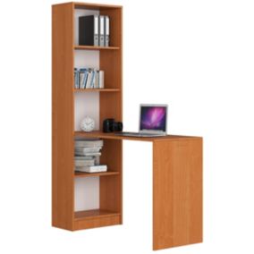 Biurko Akord Smart z regałem Olcha 125 cm kolor Olcha mat 5 półek 125x50x180 cm 1 szt.