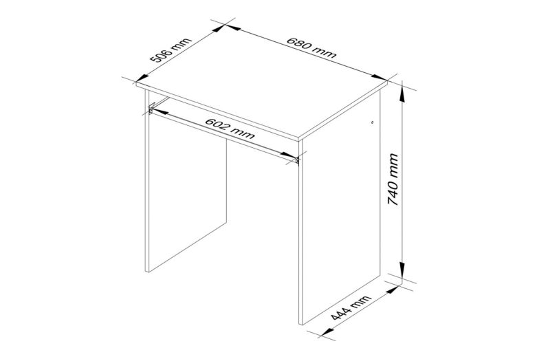 Biurko Akord Star Dąb Sonoma 68 cm kolor Dąb Sonoma mat 1 półka 68x51x74 cm 1 szt.