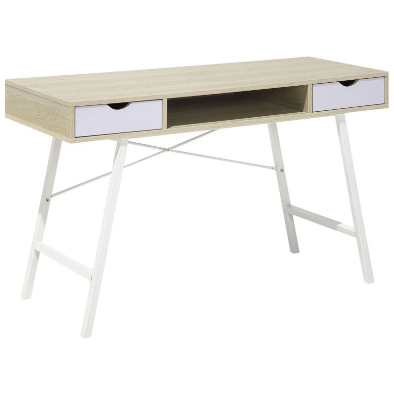 Biurko Clarita 120 cm 48 cm z szufladami Jasnobrązowy 1 szt.