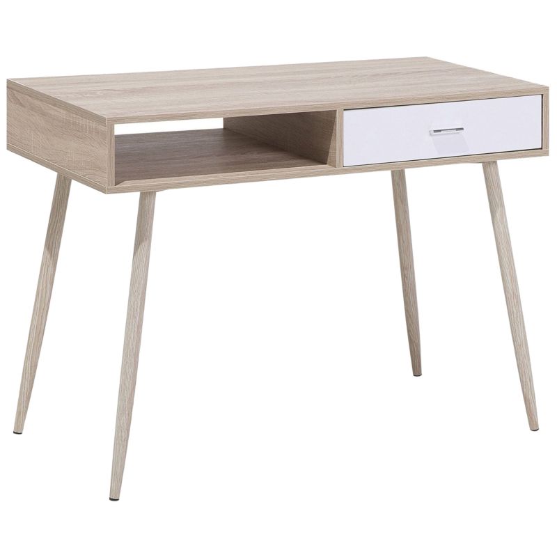 Biurko Deora 100 cm 48 cm z szufladami Jasnobrązowy 1 szt.