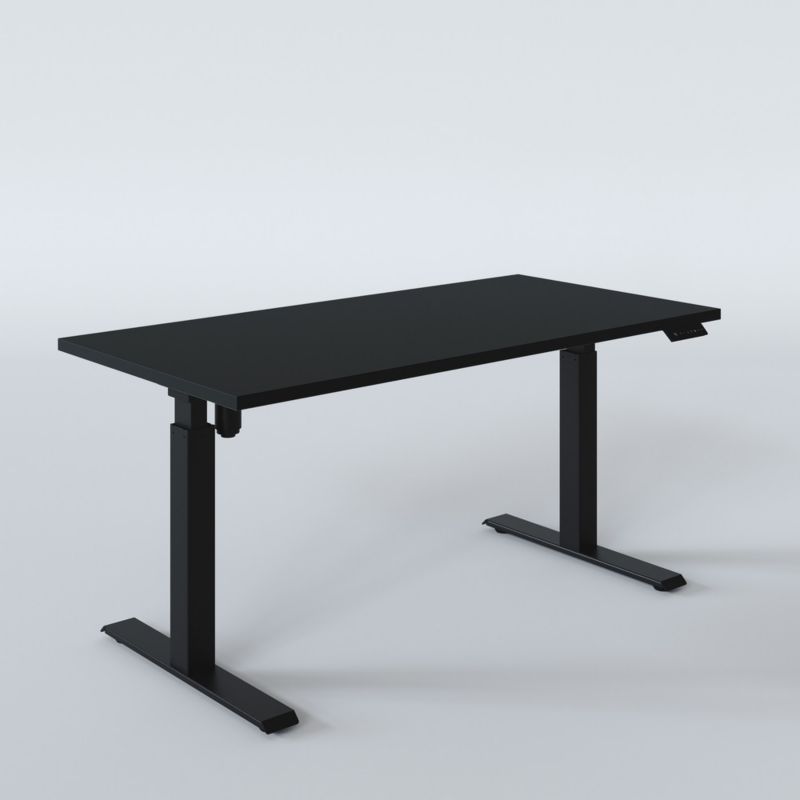 Biurko elektryczne KOLM prostokątny 138 x 80 cm Czarny 1szt.