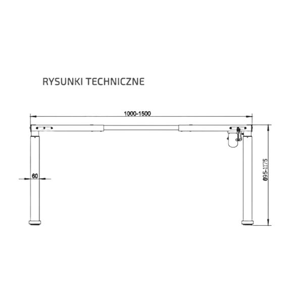 Biurko elektryczne KOLM prostokątny 138 x 80 cm Dąb Craft 1szt.