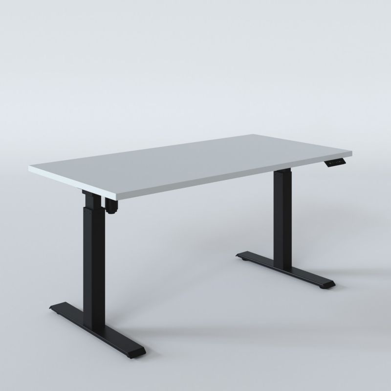 Biurko elektryczne KOLM prostokątny 138 x 80 cm Szary 1szt.