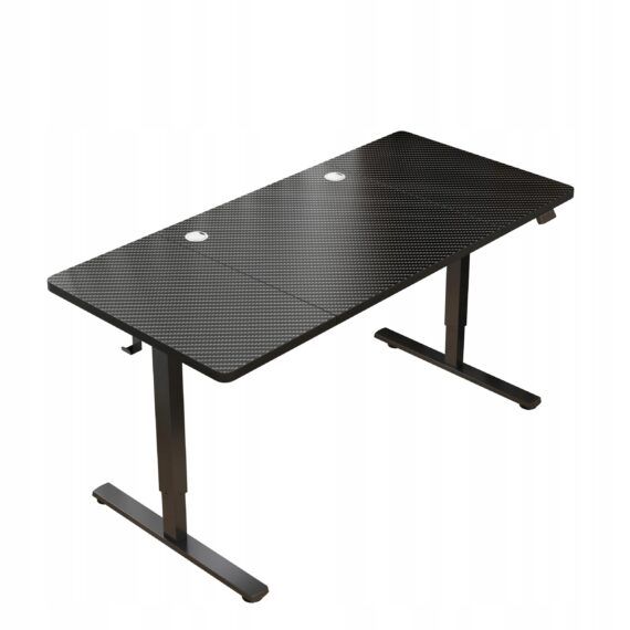 Biurko elektryczne Rebiko regulowane 160x80 cm gamingowe czarne 1 szt.