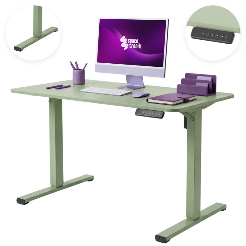 Biurko elektryczne Spacetronik Moris zielony 100x60 cm 1 szt.