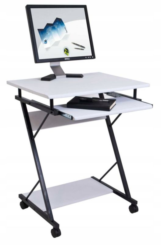FURNITEX Psací stůl se zásuvkou a poličkami na počítač 60 X 48 cm Barva Bílá 1 ks.